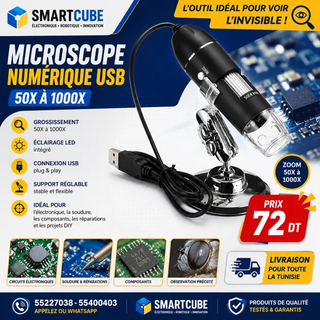 Microscope Numérique USB 50X à 1000X 