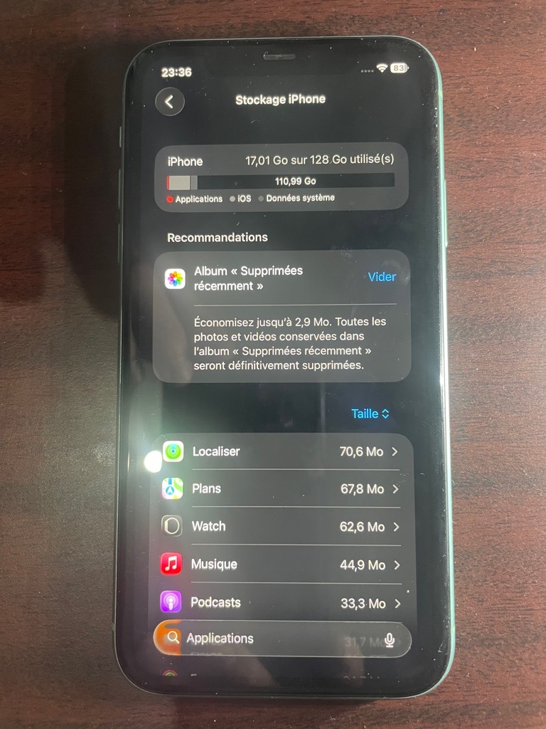 iphone 11 128GB importer jamais réparer