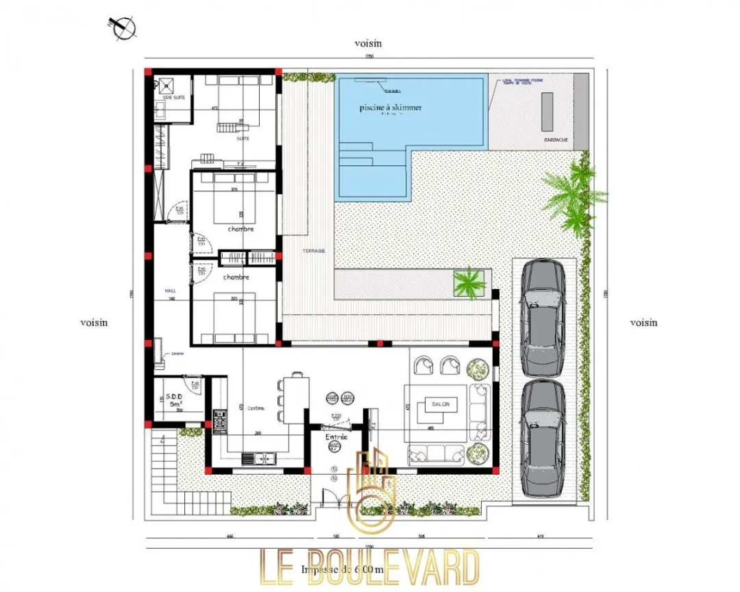 A vendre villa S+3 avec piscine à Monchar , Hammamet