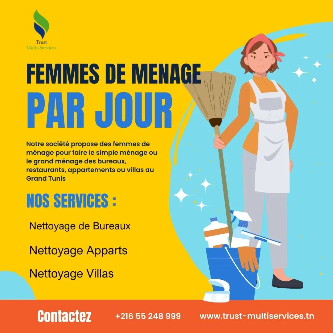 femme de ménage par jour en tunis 