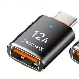 Adaptateur USB 3.0 vers Type C 12A LED OTG USB C mâle vers USB A femelle