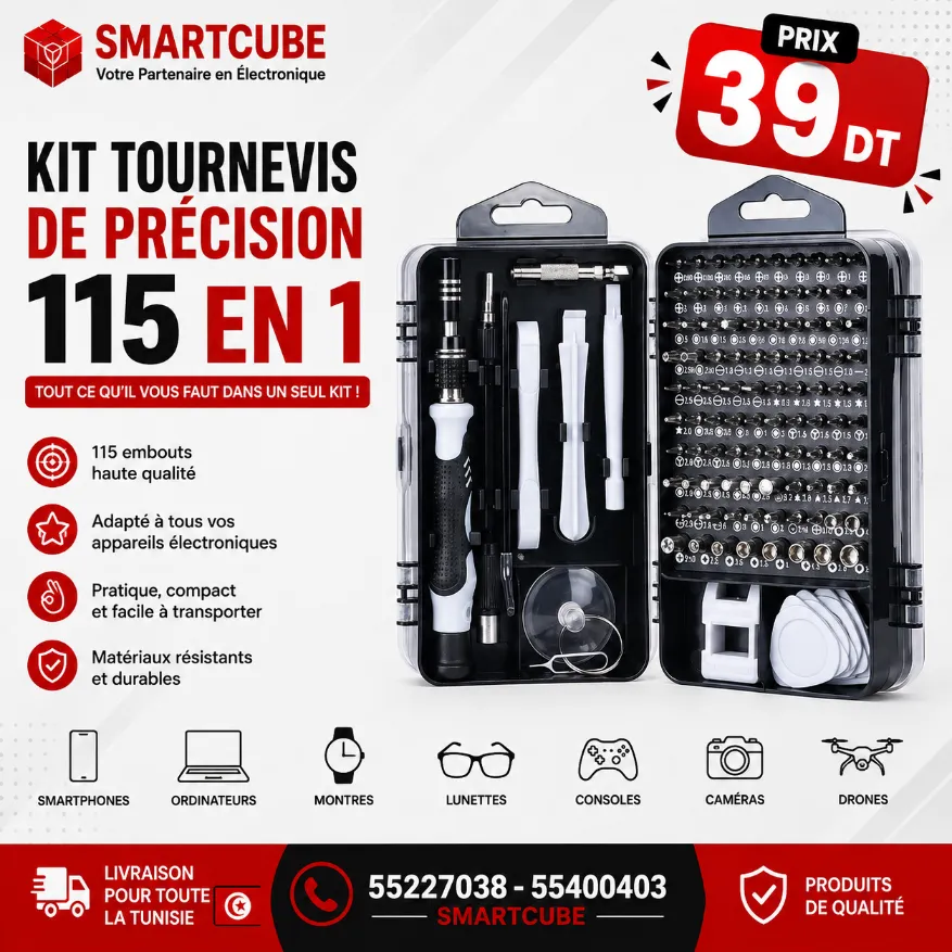 Kit Tournevis de Précision 115 en 1
