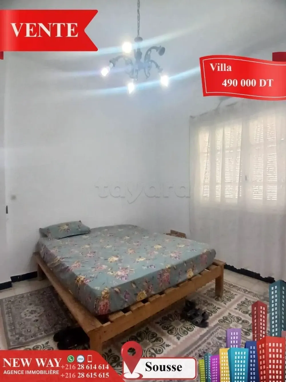 Villa de Plain Pied à Sousse, Proche de toutes Commodités