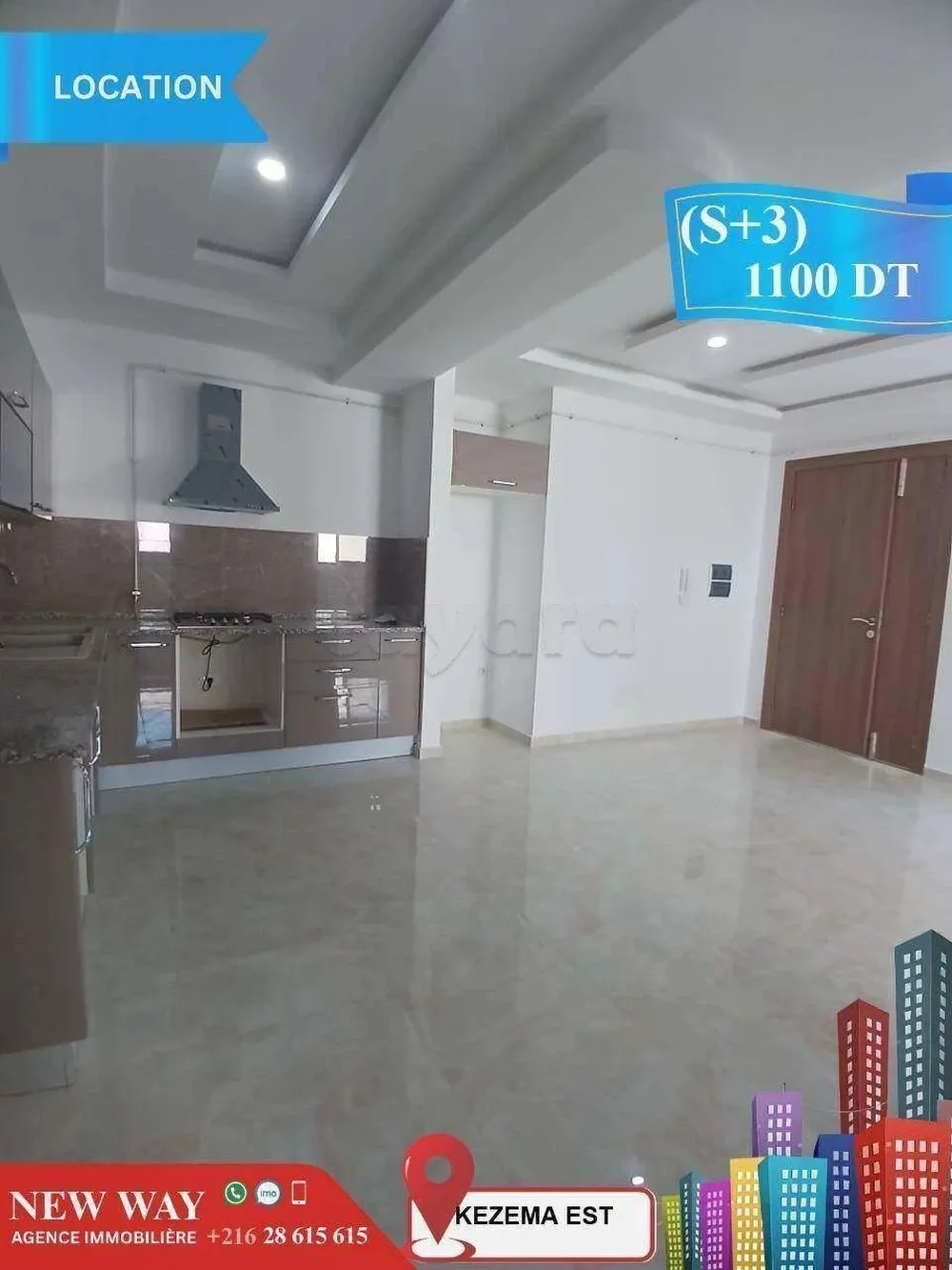 (S+3) Jamais Habité à Khezema EST avec Place de Parking au Sous Sol