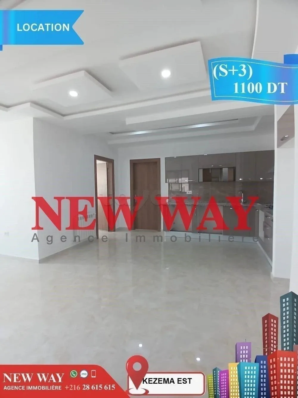 (S+3) Jamais Habité à Khezema EST avec Place de Parking au Sous Sol