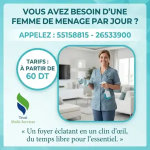 FEMME DE MENAGE PAR JOUR A KSOUR ESSEF