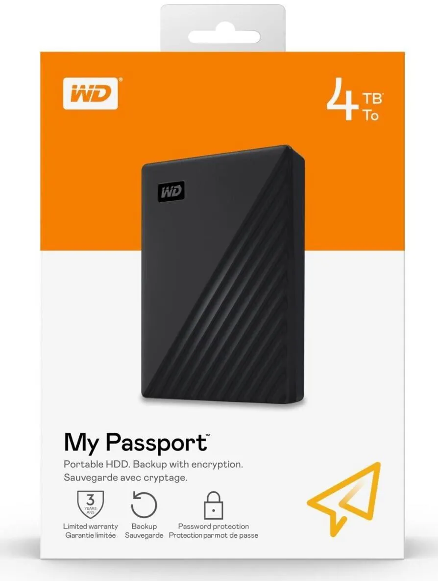 Disque dur externe Western Digital My Passport 4TO
