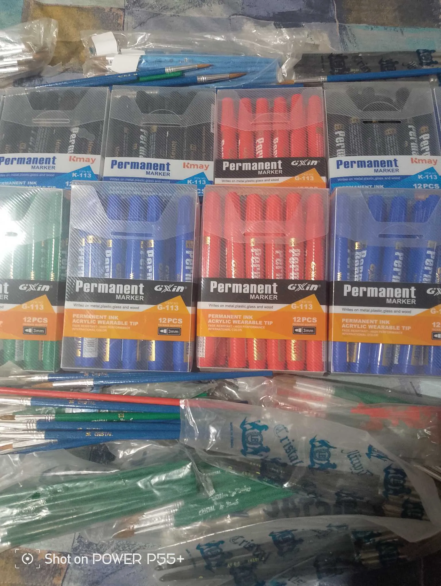 Lot de fournitures : Marqueurs permanents GXin & Kmay + Pinceaux de peinture