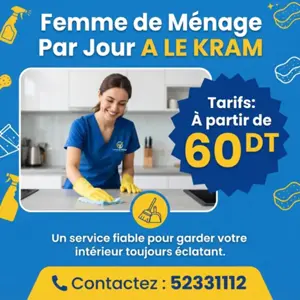 FEMME DE MENAGE PAR JOUR A LE KRAM