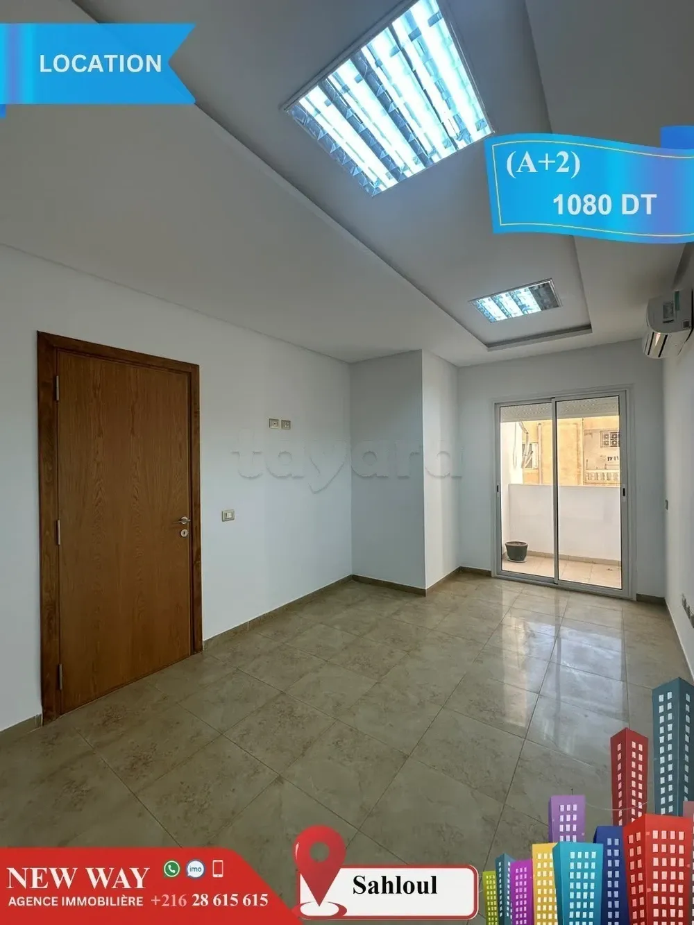 Bureau (A+2) à Sahloul sur l'Avenue principale Yasser Aarafet