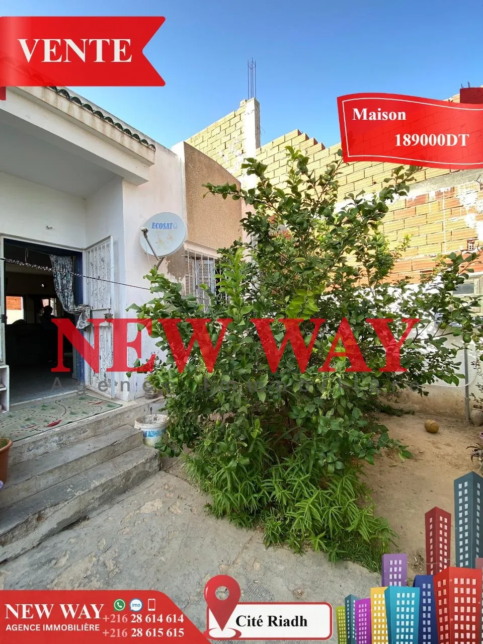 Maison de Plain Pied à Cité Riadh 5 – Titre bleu
