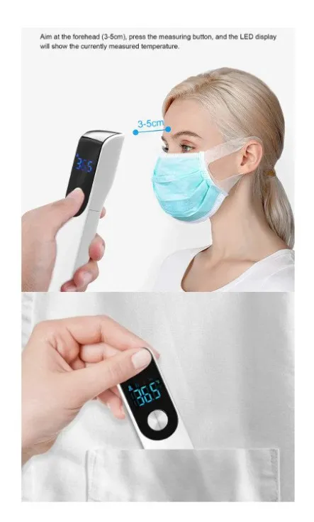 Thermomètre de fièvre IR,numérique sans contact AVEC++ Mini oxymètre puls