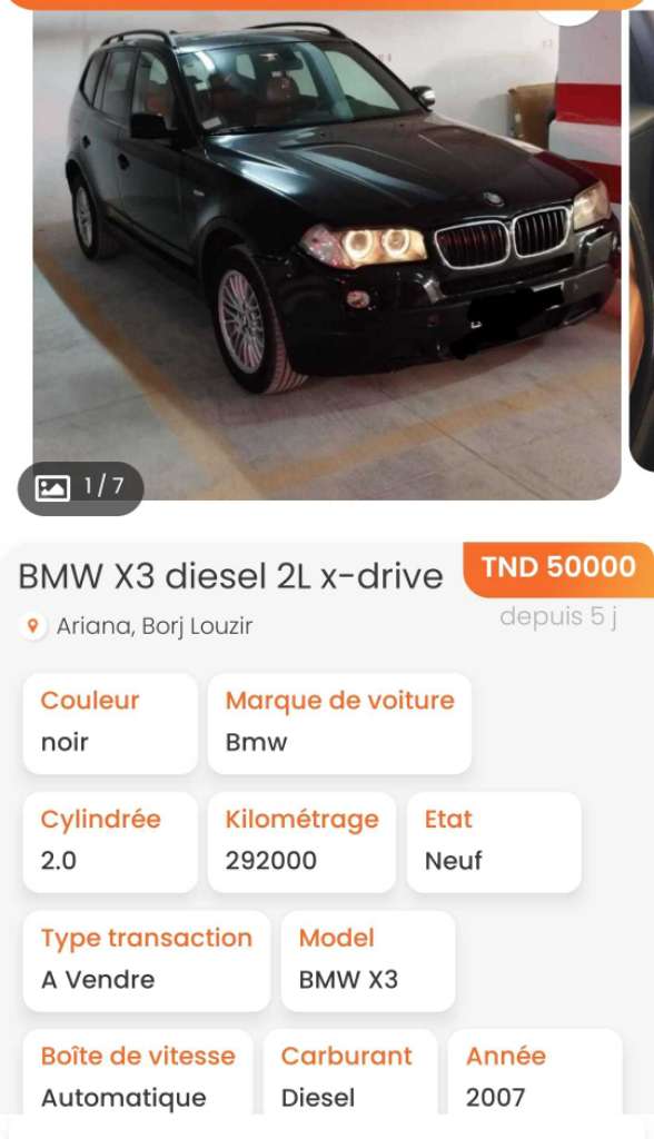 A vendre ou A échange BMW X3 diesel 2L X-Drive