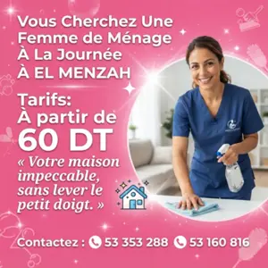 femme de menage par jour a manzah