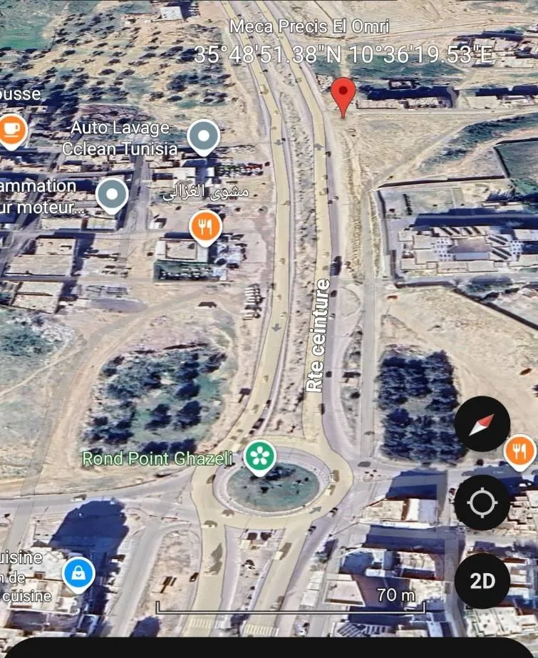 Terrain 1200 m2 R+8 sur route ceinture à Sousse