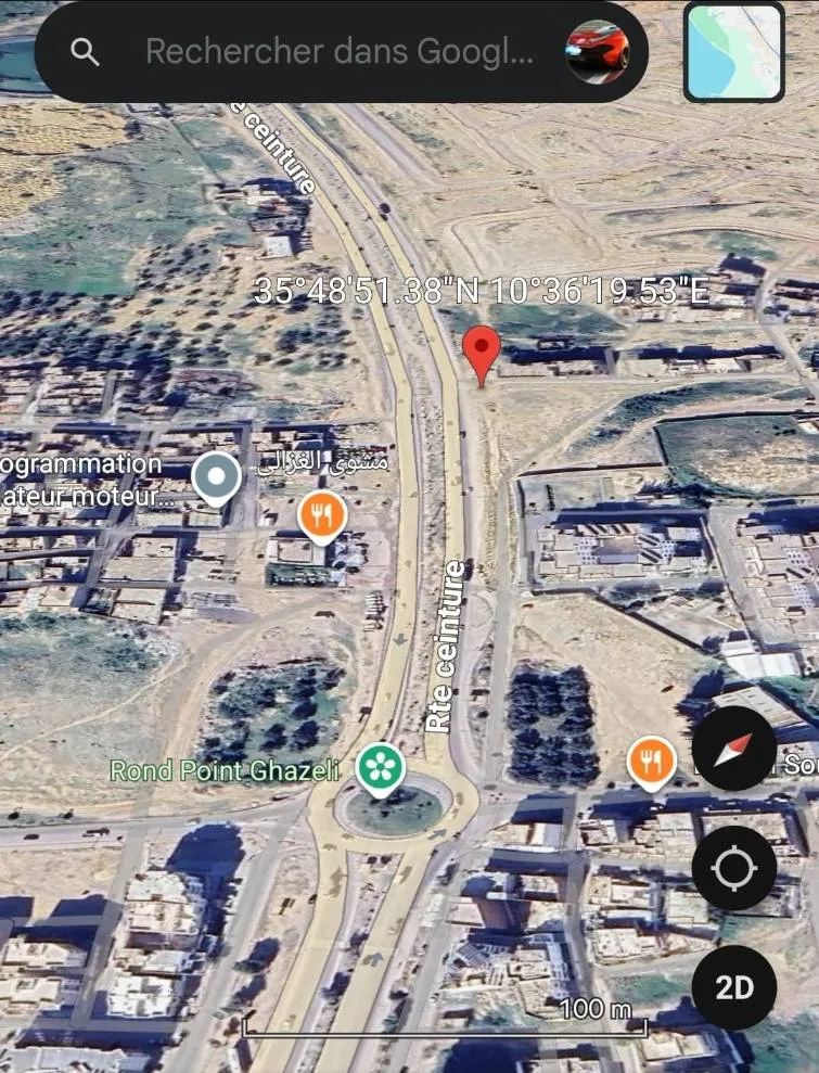 Terrain 1200 m2 R+8 sur route ceinture à Sousse