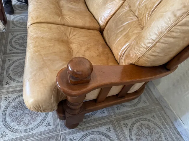 Salon en cuir vachette importé France