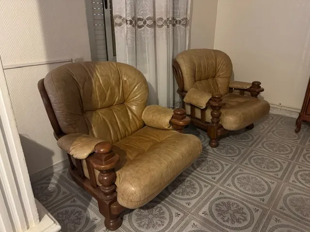 Salon en cuir vachette importé France