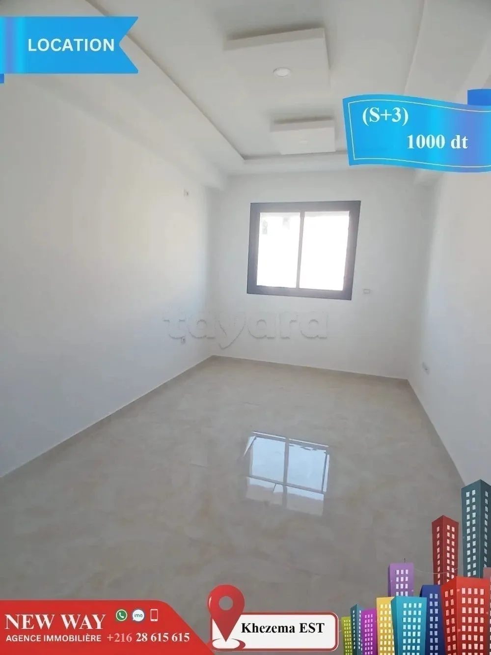 (S+3) Jamais Habité à Khezema EST avec Place de Parking au Sous Sol