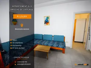  S+3 pour location à Résidence El Ons Baghdedi Mahdia