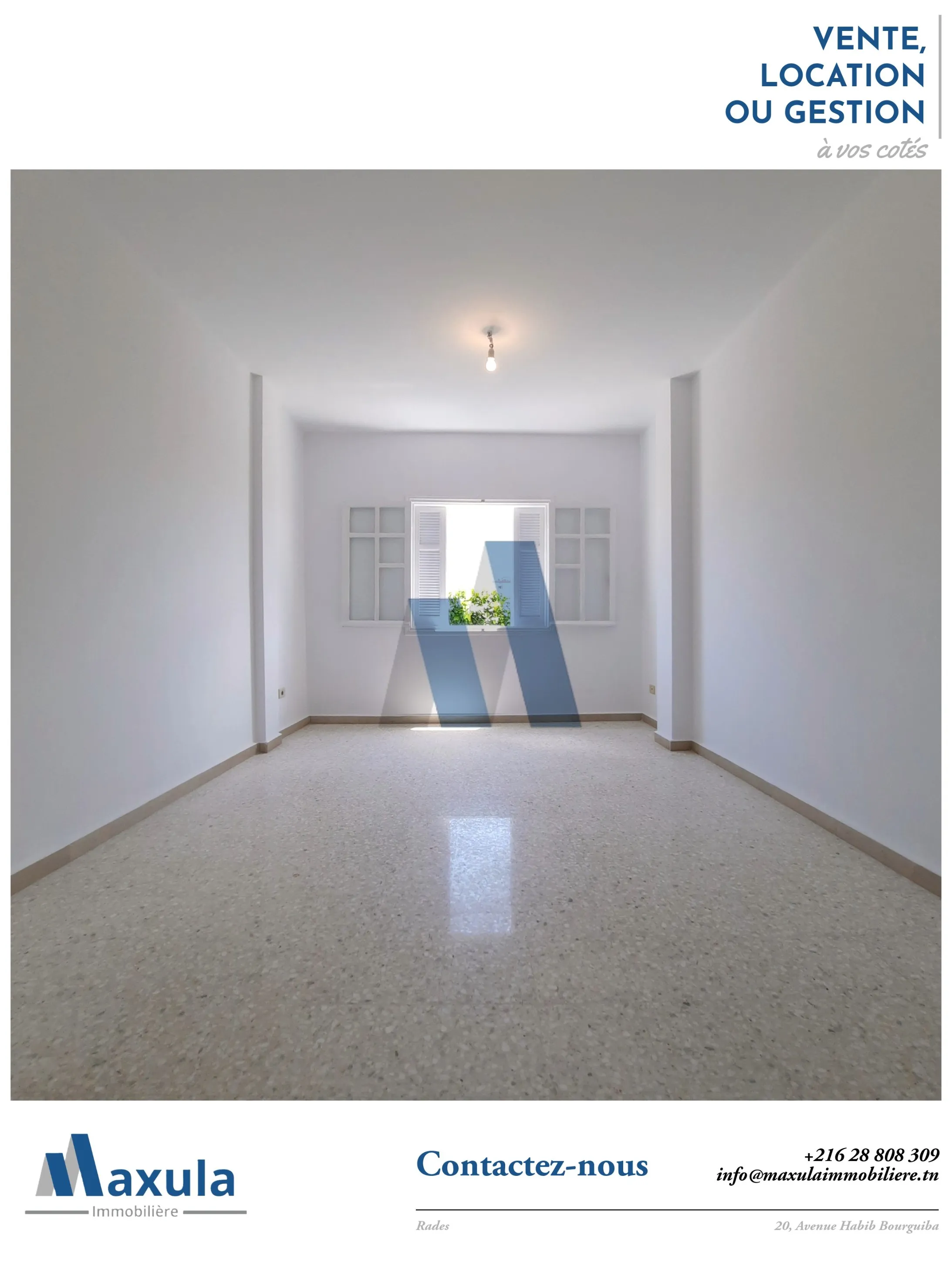 À VENDRE BUREAU H+2 À RADES AVENUE HABIB BOURGUIBA