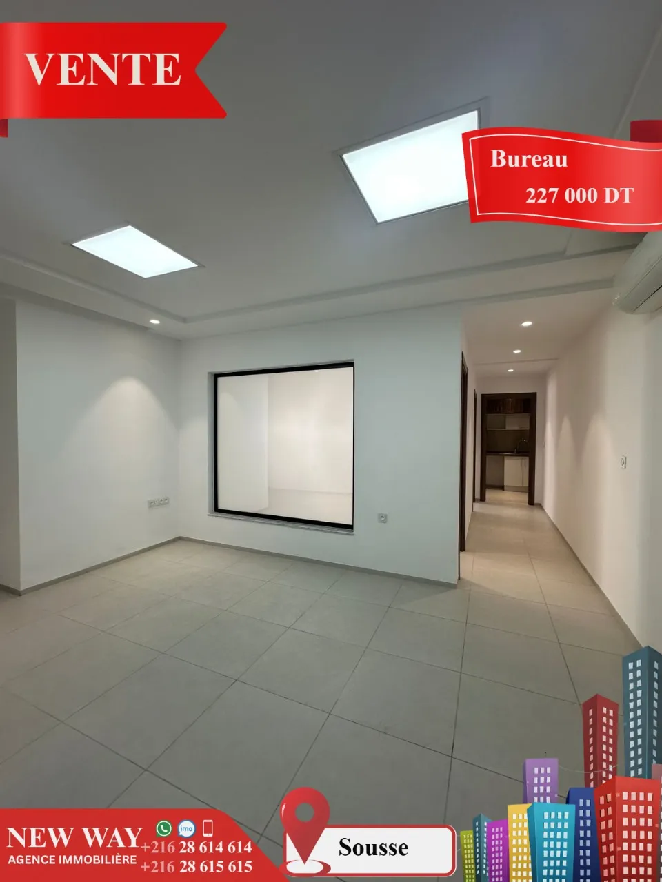 Bureau (A+2) à Sousse avec Place de Parking