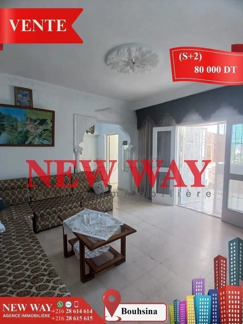 Appartement (S+2) à Bouhsina