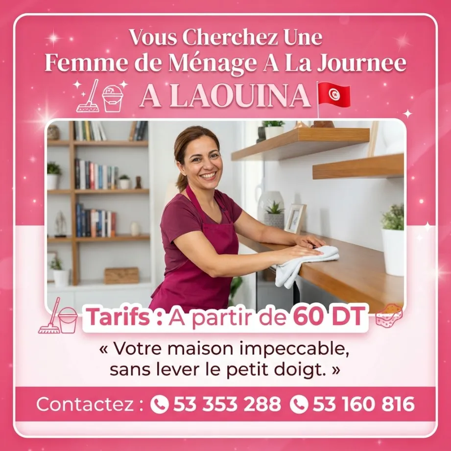 femme de menage par jour a laouna