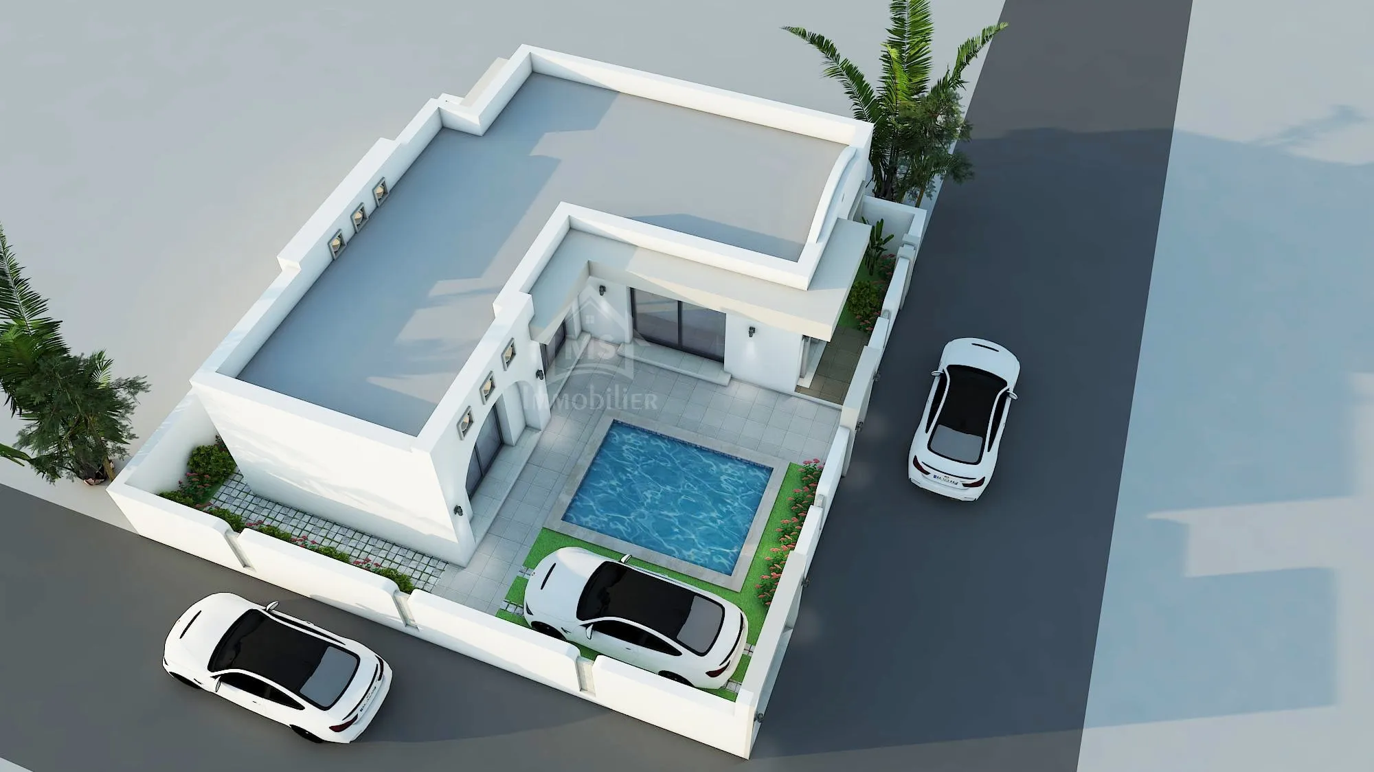 Payement par tranche: villa S+2 sur plan avec piscine à Hammamet Sud 51355351