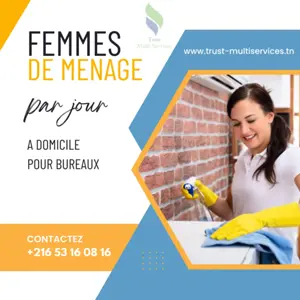 FEMME DE MENAGE PAR JOUR A HARAIRIA