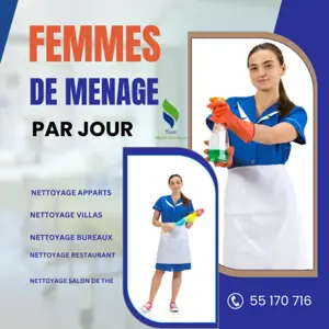 UNE FEMME DE MENAGE PAR JOUR A EL MOUROUJ 
