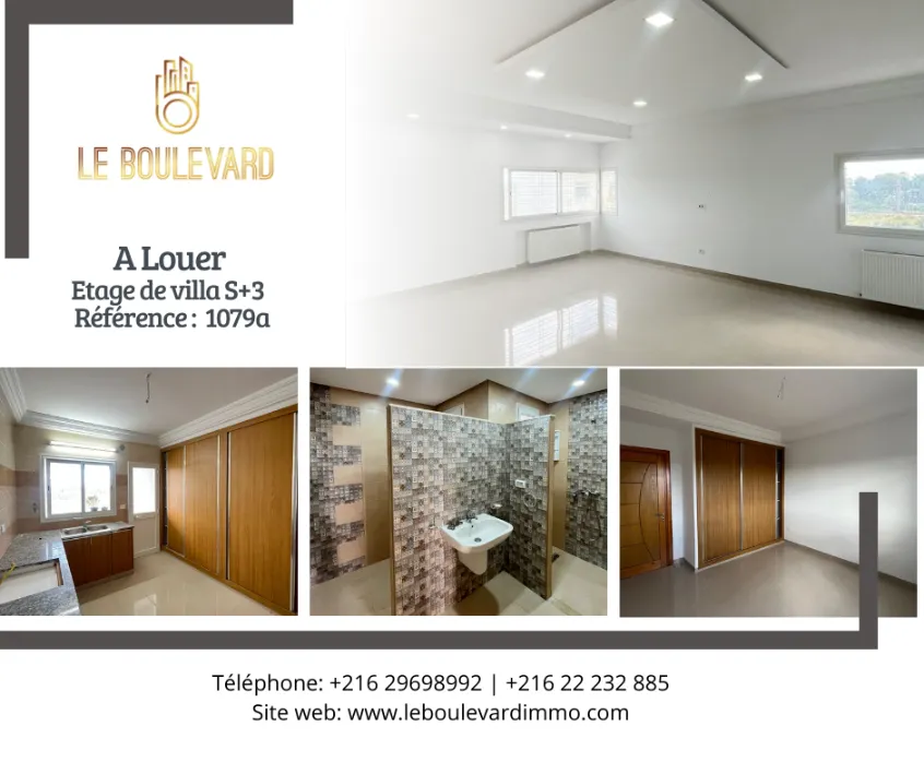 Location Annuelle : Etage De Villa S+3 Haut Standing Vue Sur Mer à Sidi Mahersi, Nabeul