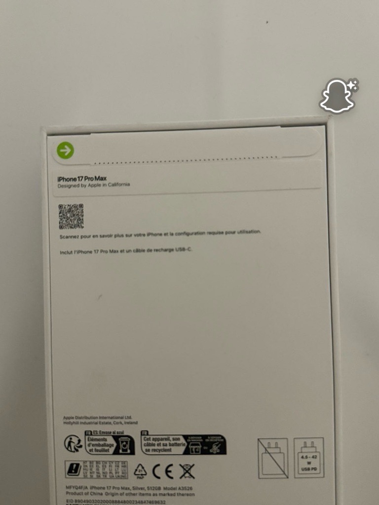 🍊 IPhone 17 pro Max 512go couleur Argent 🍊 