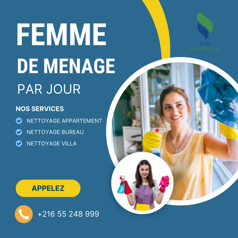 femme de ménage par jour a tunis 