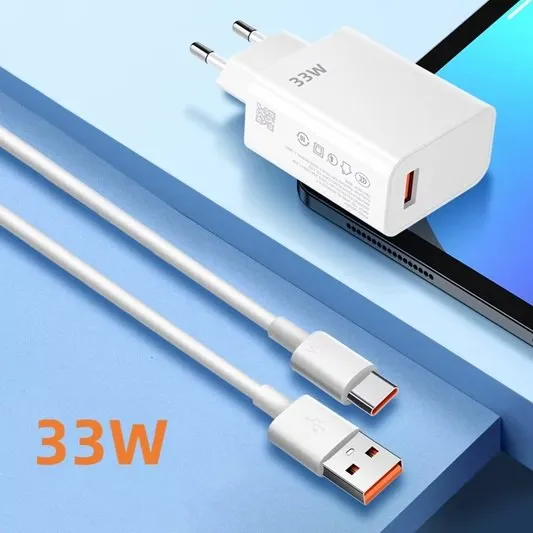 Chargeur Rapide 33W + cable Type-C 6A