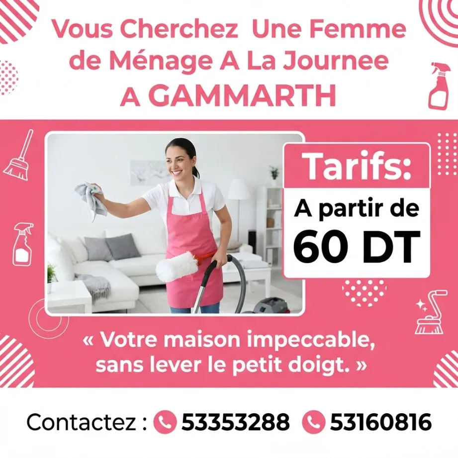 femme de enage par jour a gammarth
