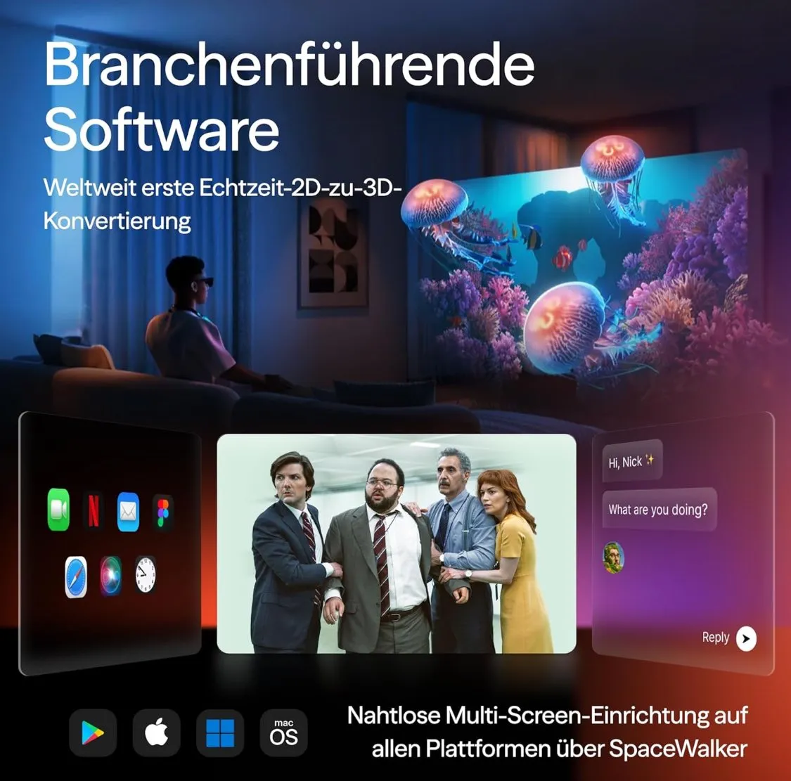 Cacheté!!!! VITURE Luma Pro – Lunettes XR nouvelle génération Écran géant de 152 pouces | Résolution 1200p ultra