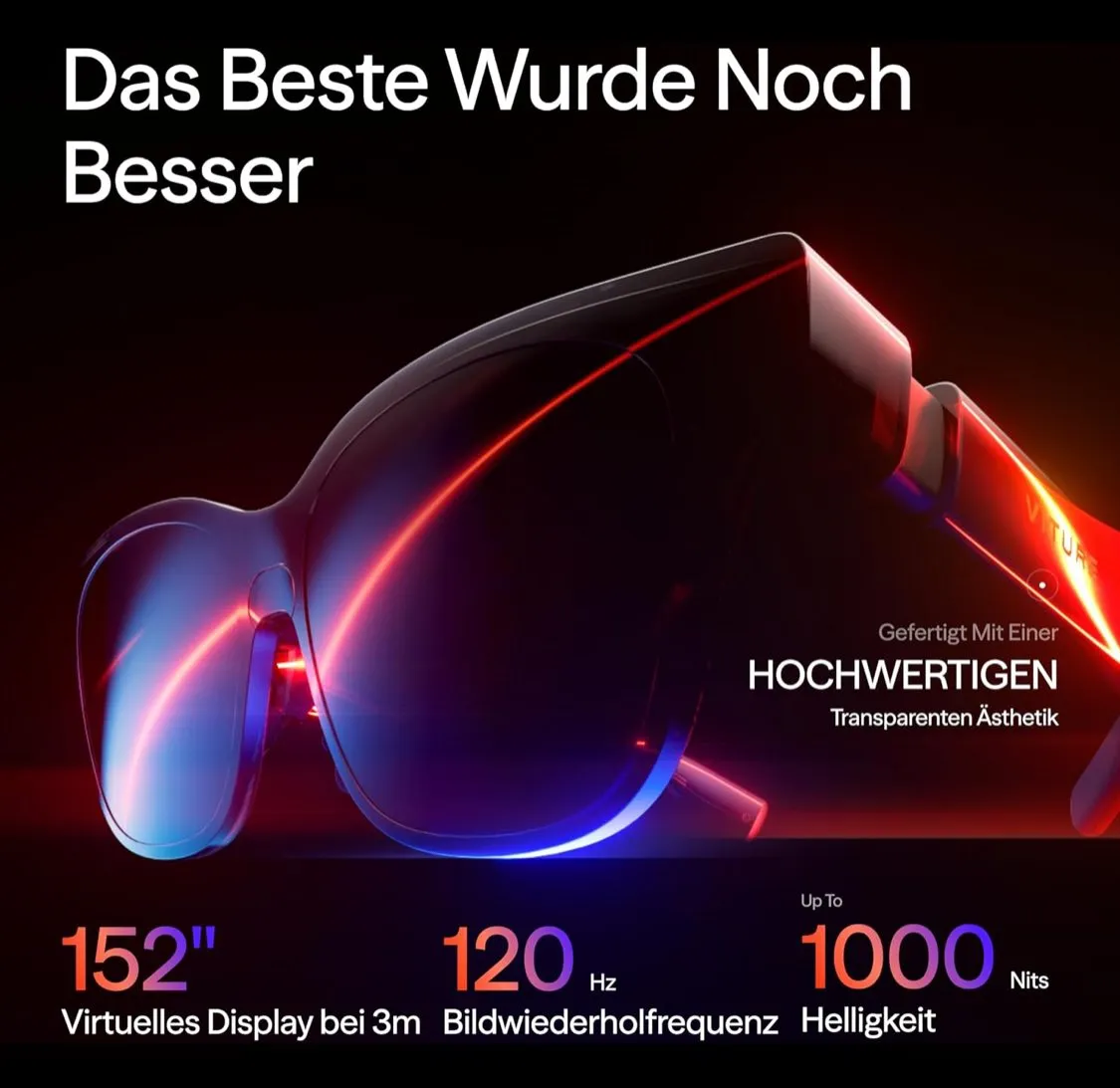 Cacheté!!!! VITURE Luma Pro – Lunettes XR nouvelle génération Écran géant de 152 pouces | Résolution 1200p ultra