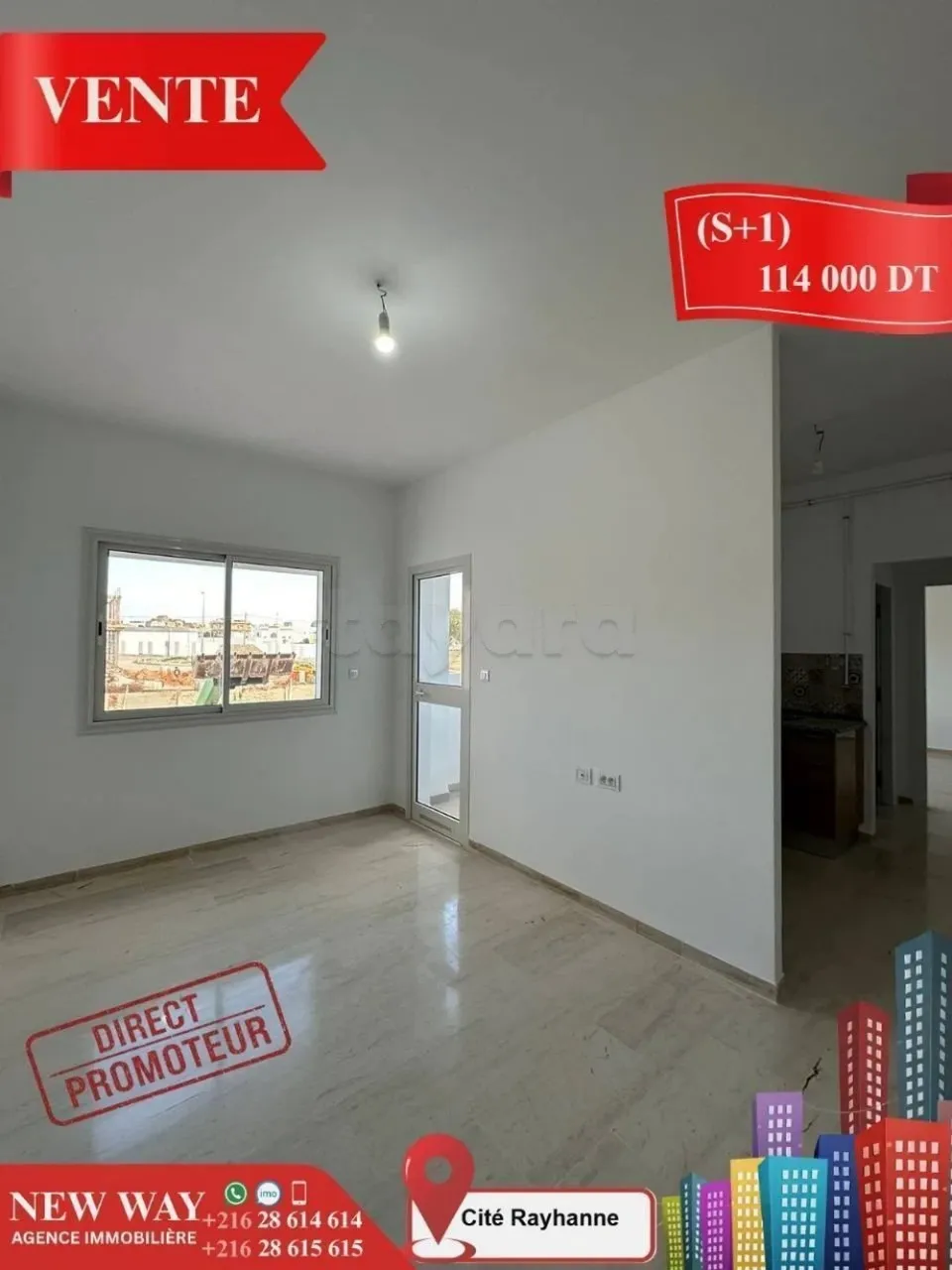 (S+1) Directe Promoteur à Cité Rayhanne