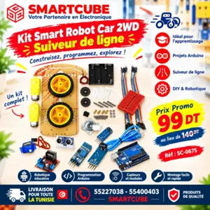 Kit Smart Robot Car 2WD – Suiveur de Ligne