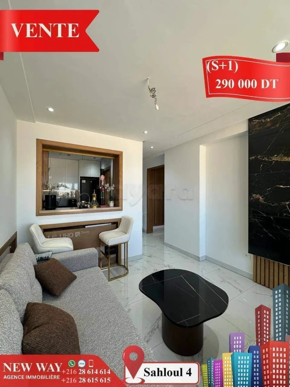 (S+1) Neuf à Sahloul 4 avec Place de Parking