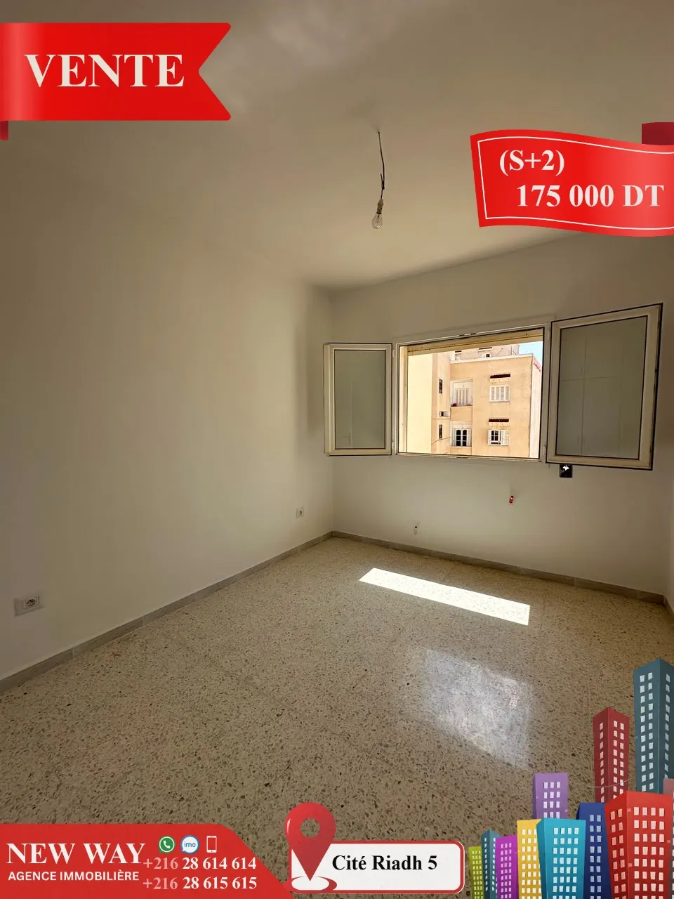 Appartement (S+2) à Cité Riadh 5