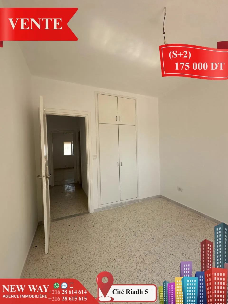 Appartement (S+2) à Cité Riadh 5
