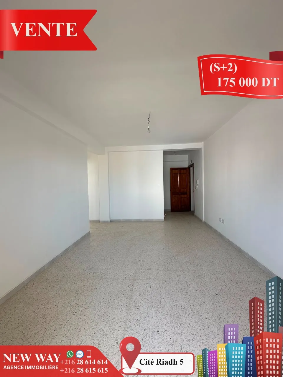 Appartement (S+2) à Cité Riadh 5