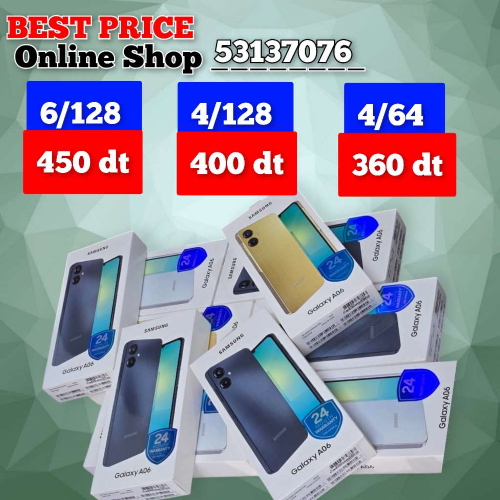 Samsung A16 Paquet fermé, validé✅
➖4/64=360 dt
➖4/128=400 dt
➖6/128 =450 dt
