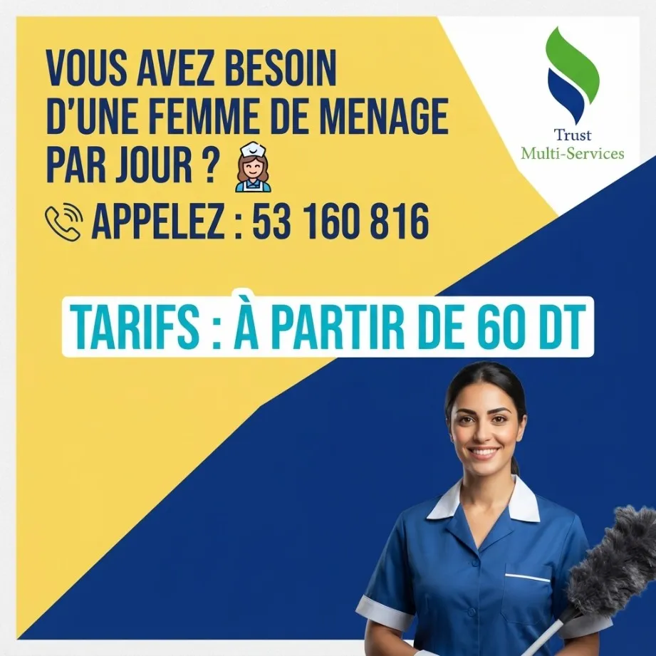 femme de menage par jour a ennasr