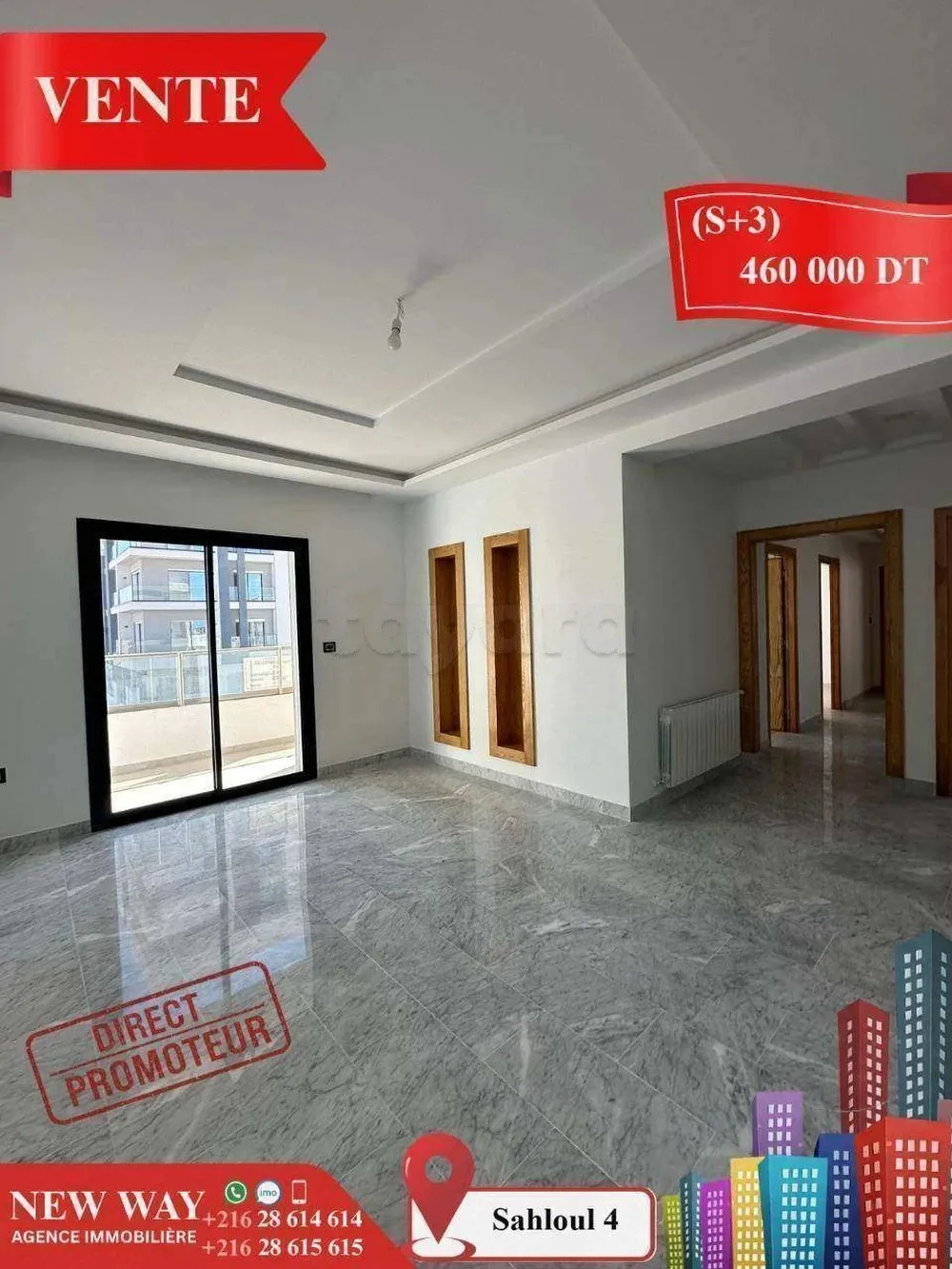 (S+3) Directe Promoteur à Sahloul 4 avec Place de Parking