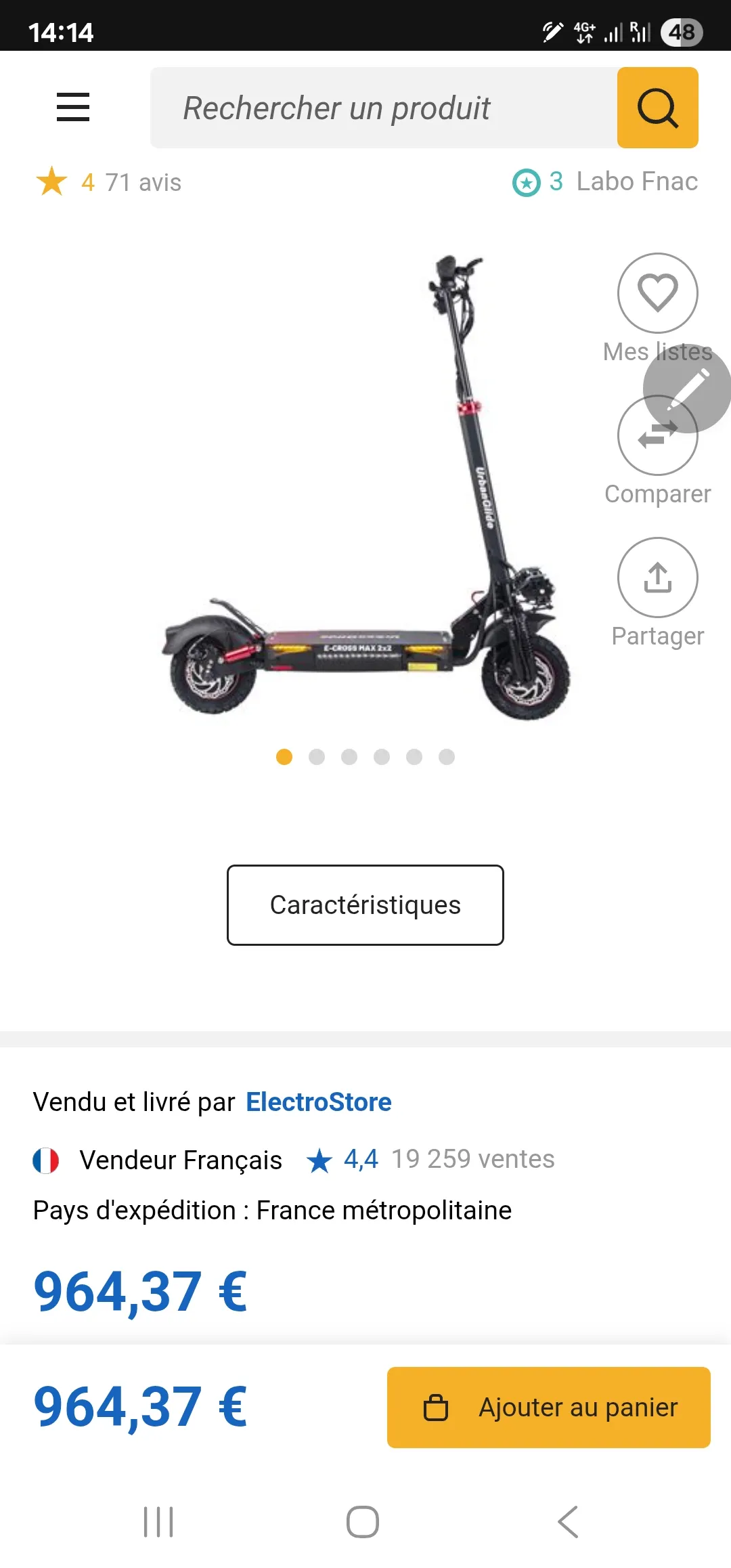 Trottinette électrique urbanglide ecross max 2x2 1600w