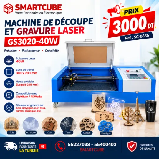 Machine de Découpe & Gravure Laser GS3020 – 40W