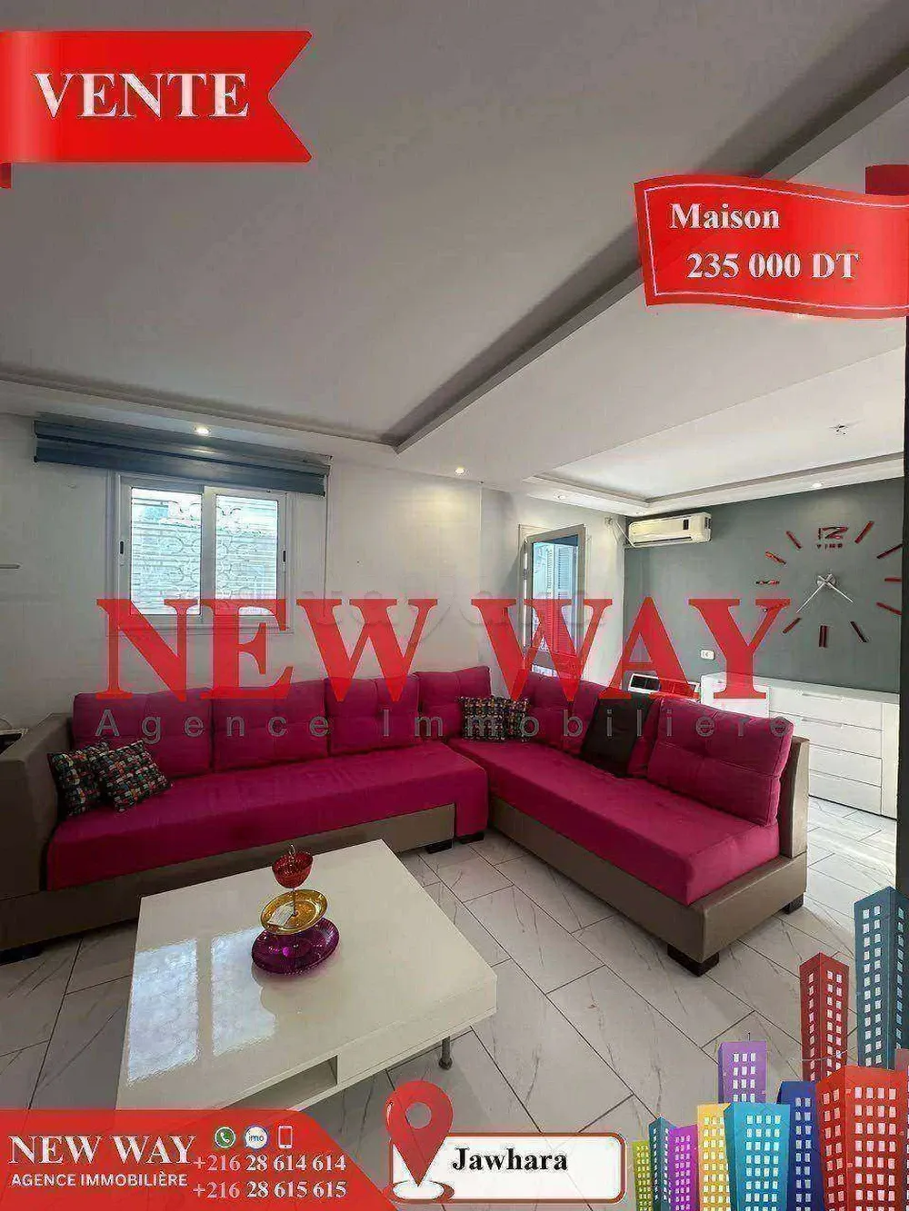 Maison de plain pied à Jawhara avec meubles